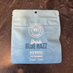 Thunder Canna-Brisk Blue Razz- 4ct 200mg Gummies