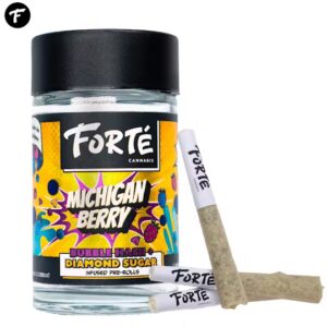 Forte' Bubble Hash x Diamond Sugar Infused Pre-Rolls Multi Packs Michigan Berry [5pk]